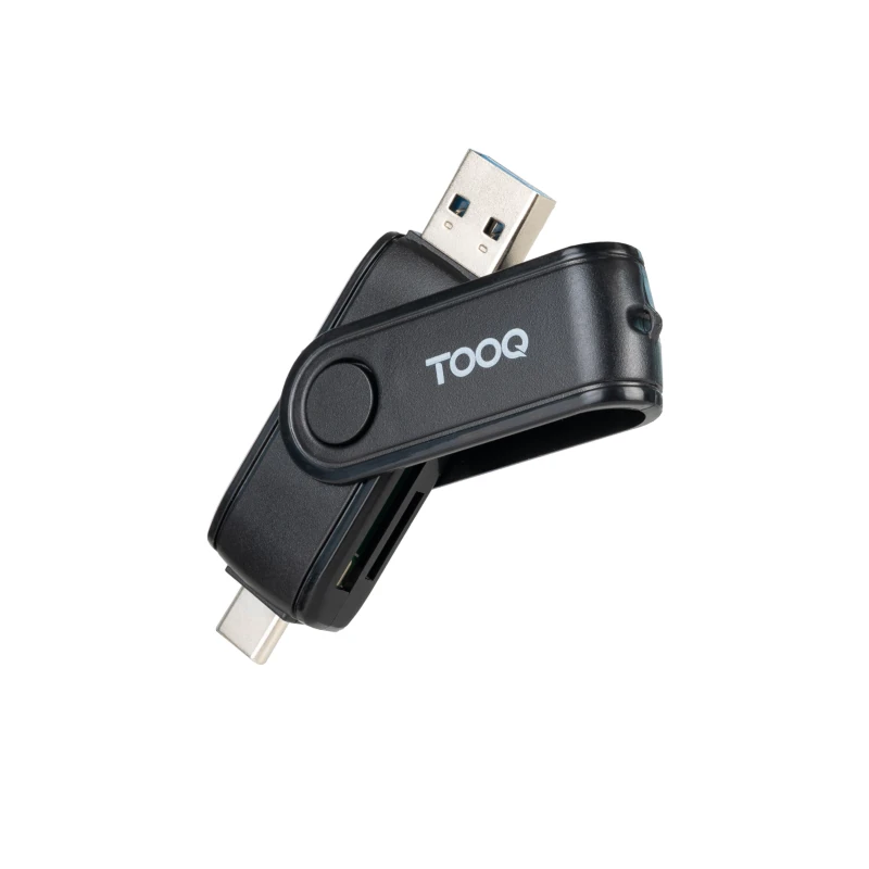 Tooq TQR-3003B Lector USB-C 2.0+USB-A 3.0 SD-TF