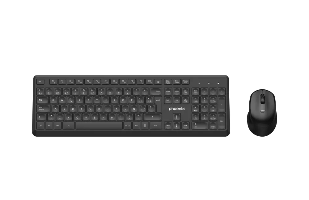Phoenix combo teclado multimedia + ratón inalámbrico con receptor usb 1600dpi