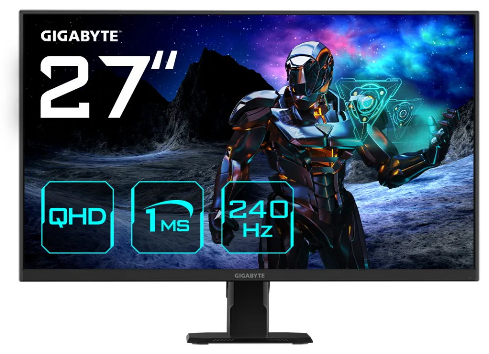GIGABYTE GS27Q X Monitor gaming 27" QHD - 2560 x 1440, 240Hz, 1ms, 300 cd/m², FreeSync Premium Pro, HDR Ready, HDMI 2.0, DisplayPort 1.4