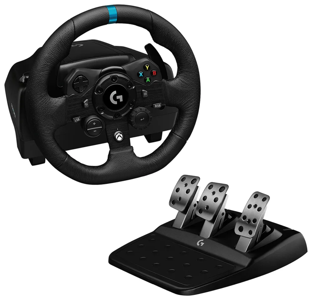 Volante y pedales logitech g923 para xbox y pc