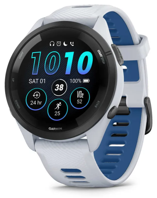 Garmin Forerunner 265 3,3 cm (1.3") AMOLED 46 mm Digital 416 x 416 Pixeles Pantalla táctil Negro, Blanco Wifi GPS (satélite)
