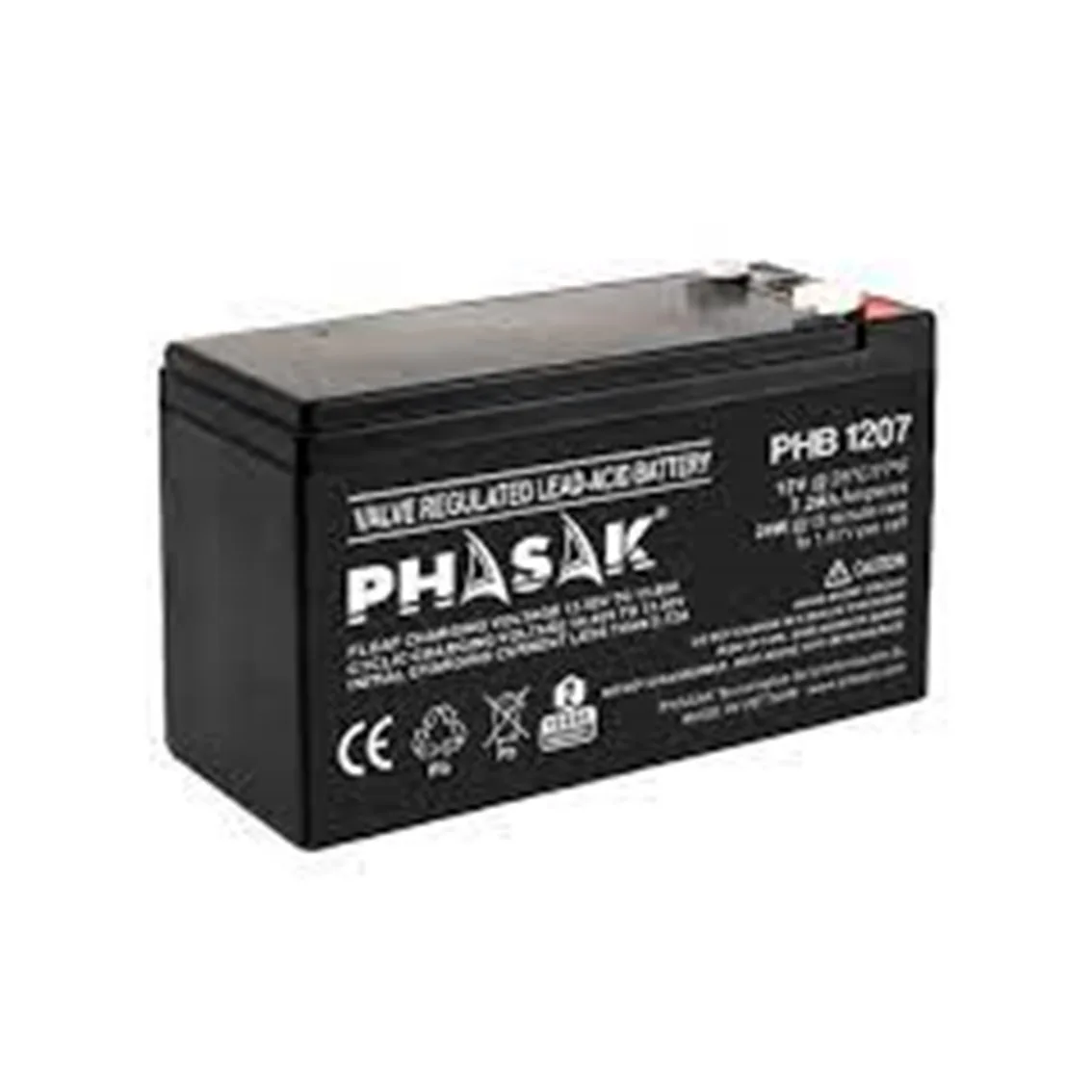 Bateria phasak phb 1207 compatible para sais 7ah 12v acido - plomo