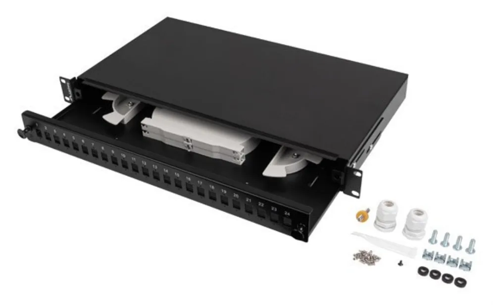 Lanberg FOP1-24SS-LDB panel de parcheo 1U