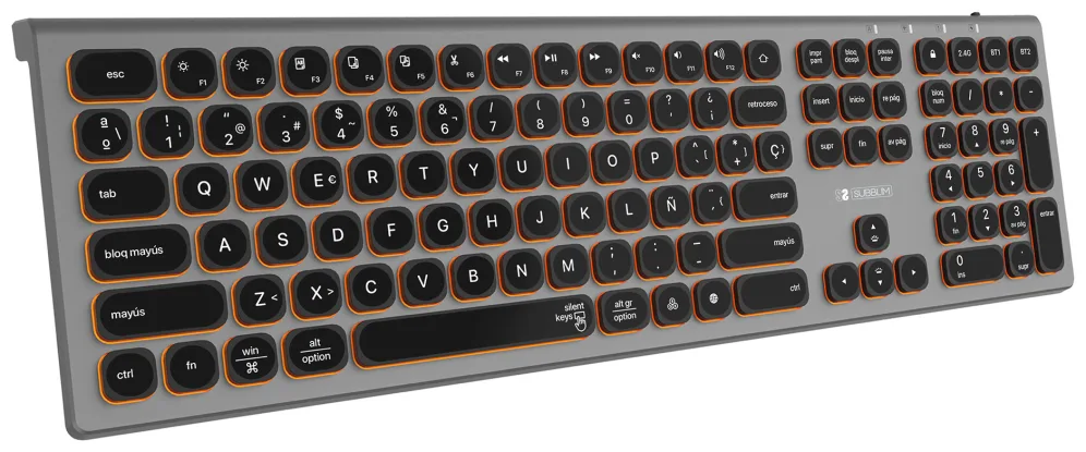 SUBBLIM Teclado Bluetooth/2.4G Master iluminado Ext G/N