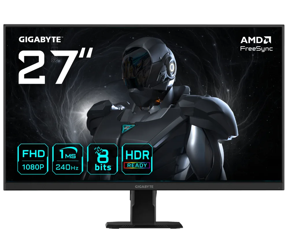 GIGABYTE GS27F2 27" Monitor de Juego FHD - 1920 x 1080, 240Hz, 1ms, 300 cd/m², FreeSync, HDR Ready, HDMI 2.0, Displayport 1.4