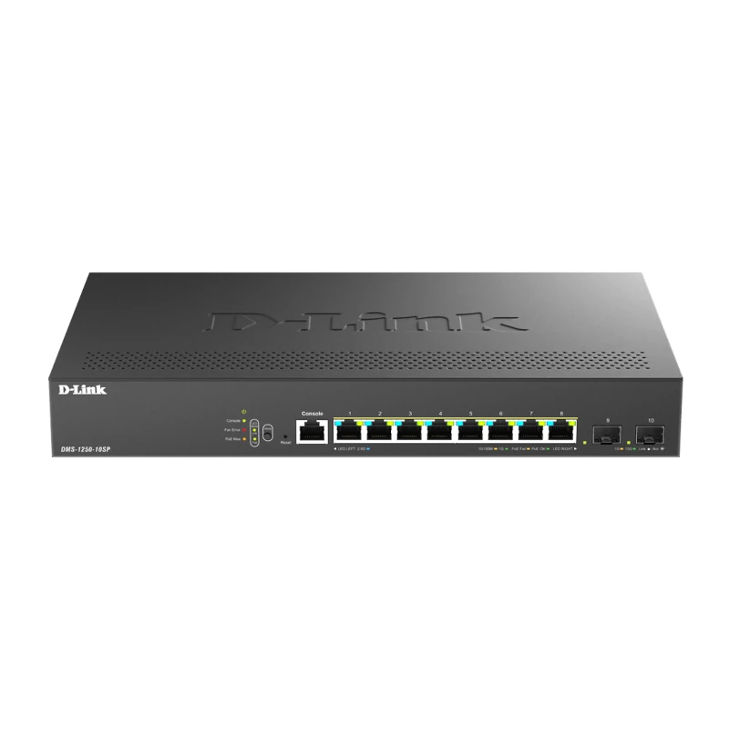 D-Link DMS-1250-10SP-E Switch 8xMG 2xSFP+ L2 PoE