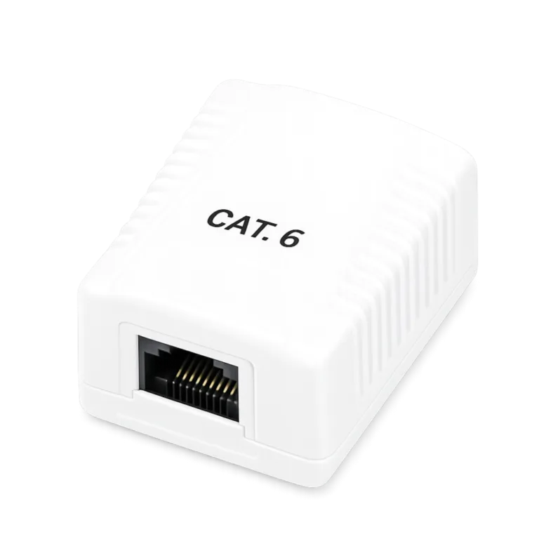 Roseta de superficie phasak cat 6 utp caja 1 puerto hembra rj45