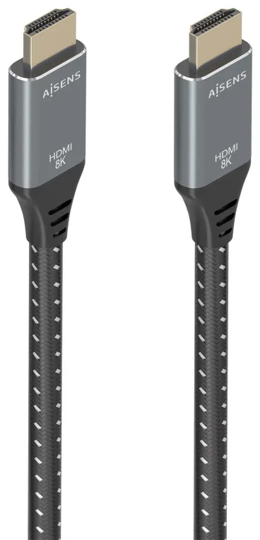 Cable HDMI 2.1 8K Aisens A150-0876/ HDMI Macho - HDMI Macho/ 5m/ Gris y Negro