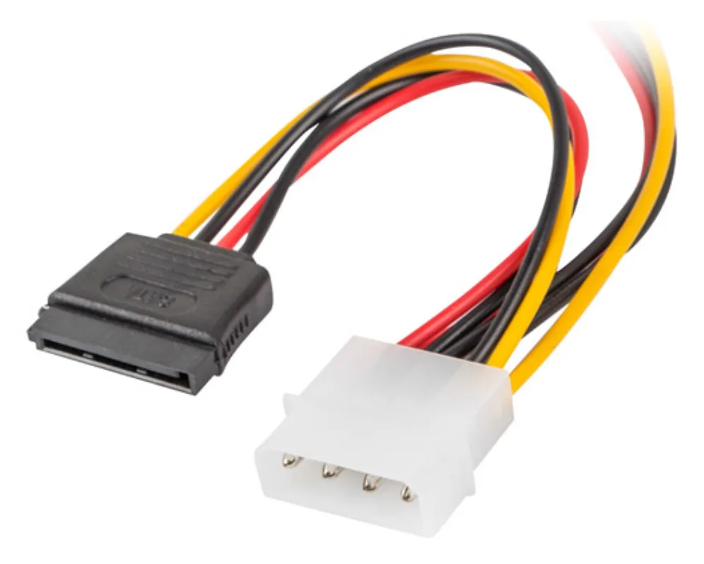 Cable lanberg alimentacion molex macho a 2x sata hembra 15 cm