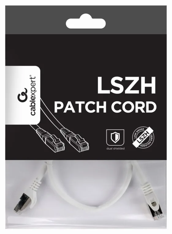 Gembird PP6A-LSZHCU-W-0.5M cable de red Blanco 0,5 m Cat6a S/FTP (S-STP)
