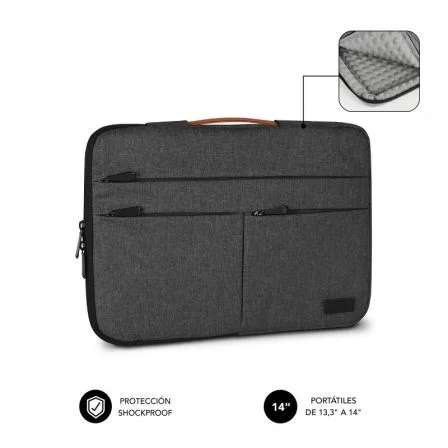 Funda subblim air padding 360 sleeve para portatil 13.3 pulgadas - 14 pulgadas gris oscuro