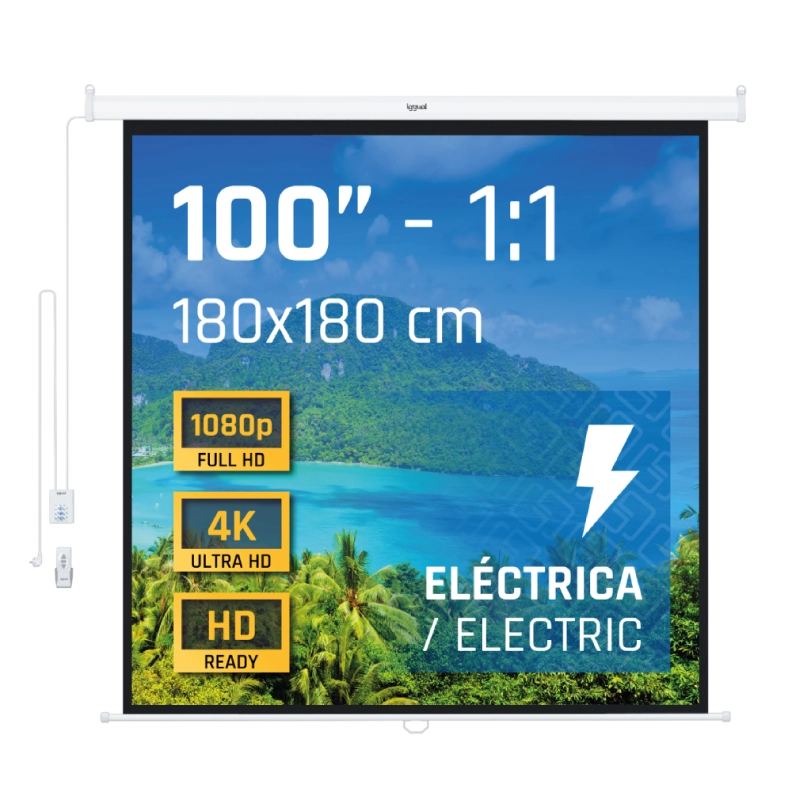iggual Pantalla eléctrica 1:1 100" 180x180 cm