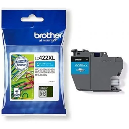 Cartucho tinta brother lc422xlc cian 1500 paginas