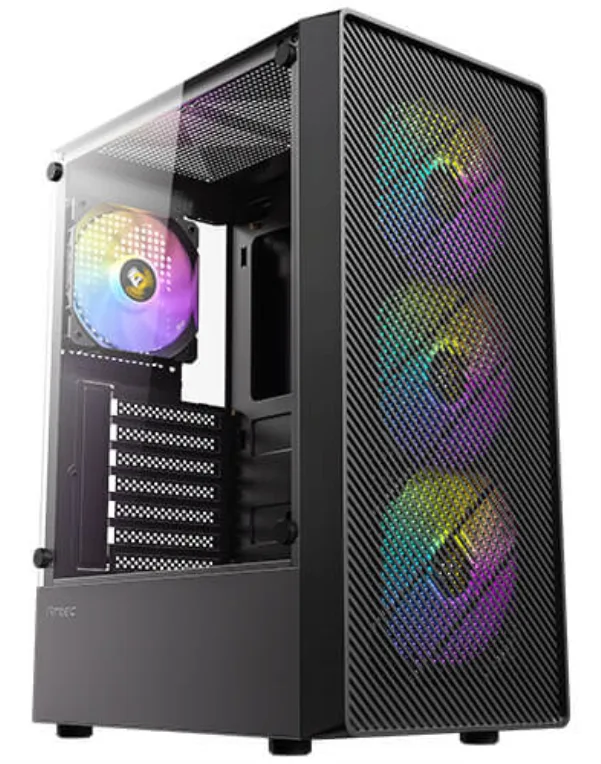 Caja ordenador gaming antec ax26 argb elite atx cristal templado negra