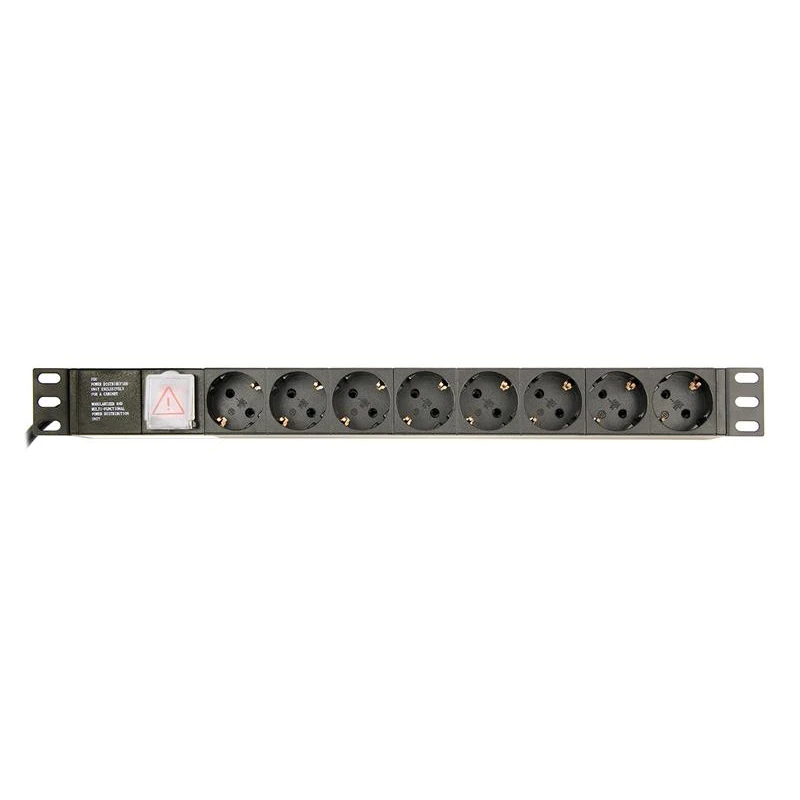 Gembird PDU, 8 tomas Schuko, 1U, 16A, cable de 3 m