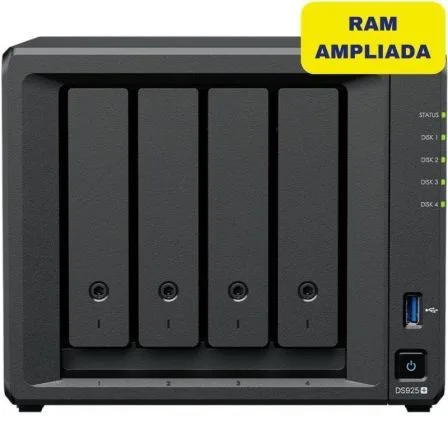 NAS Synology Diskstation DS925+/ 4 Bahías 3.5"- 2.5"/ 8GB DDR4/ Formato Torre