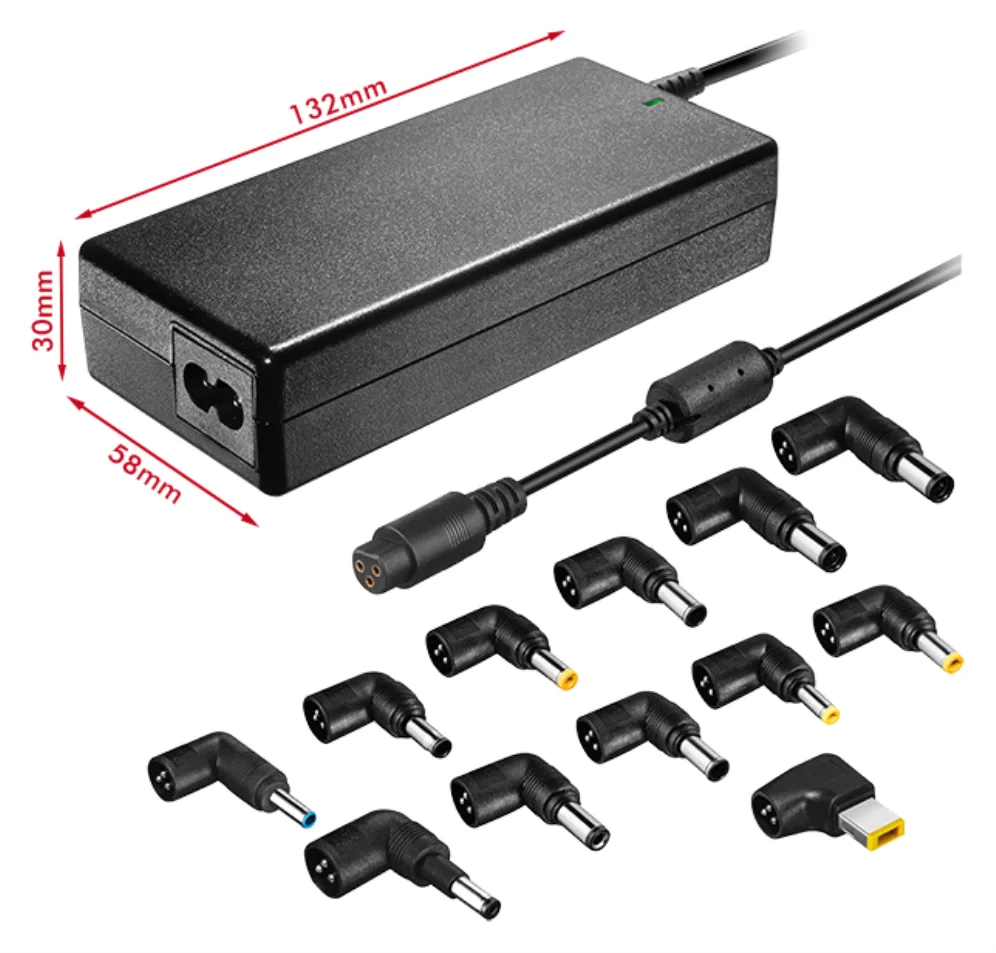 Cargador de Portátil Leotec Home/ 90W/ Automático/ 12 Conectores/ Voltaje 15-20V