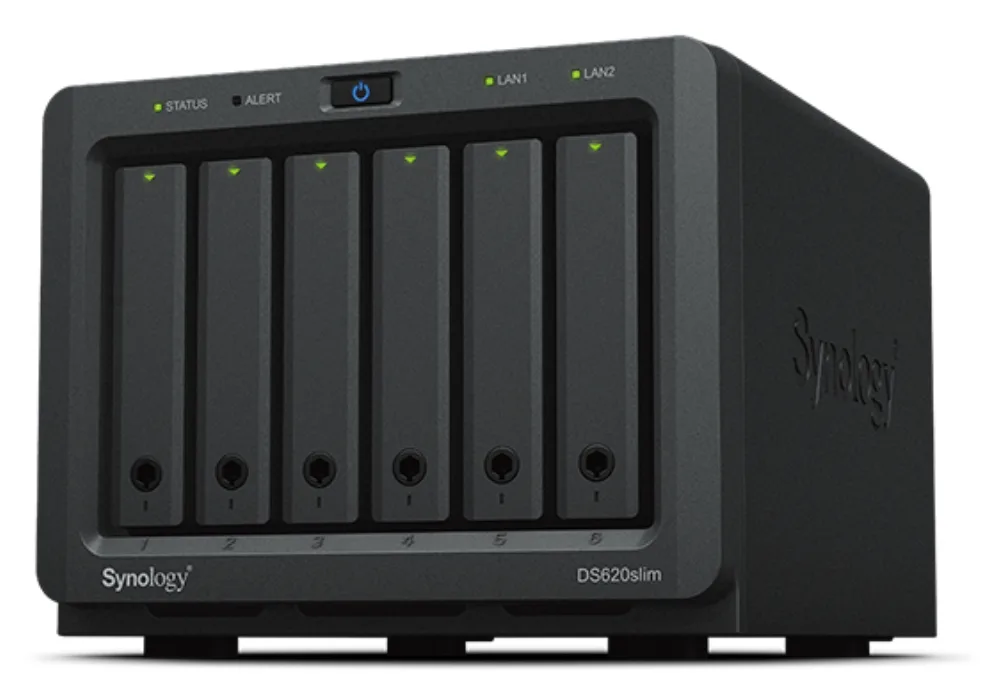 Synology DiskStation DS620SLIM servidor de almacenamiento NAS Escritorio Intel® Celeron® J3355 2 GB DDR3L 0 TB DiskStation Manager Negro