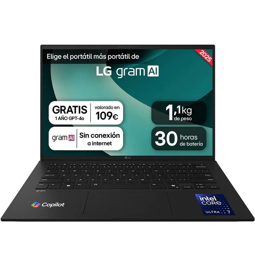 Portatil lg 14zd90t - g.ax88b u7 - 255h - 32gb - ssd 1tb - 14 pulgadas - freedos