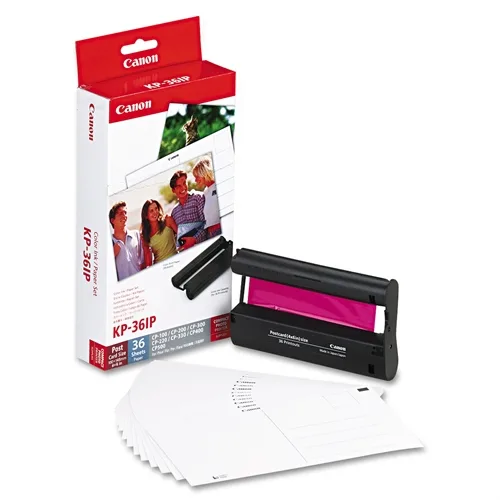 Papel foto canon selphy kp - 36ip 10x15 + tinta 36 hojas series cp