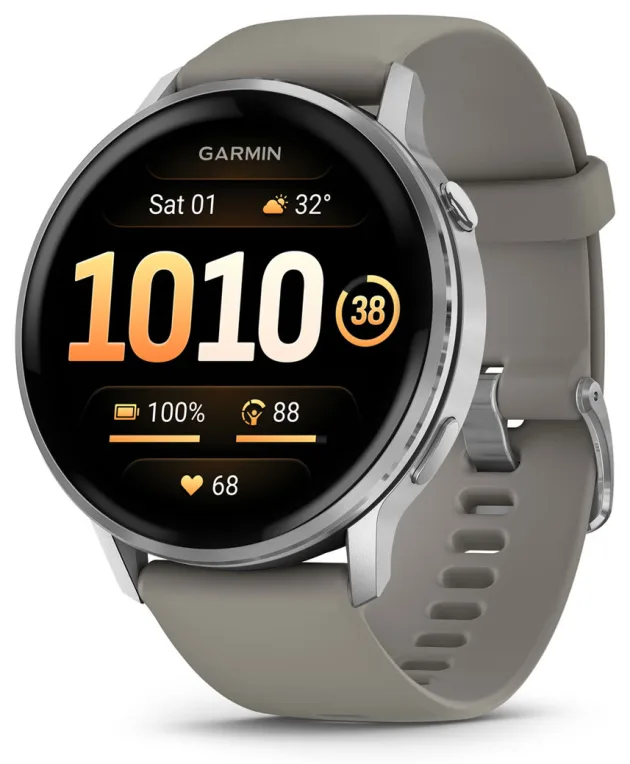 Garmin Venu 4 3,56 cm (1.4") AMOLED 45 mm Digital 454 x 454 Pixeles Pantalla táctil Plata Wifi GPS (satélite)