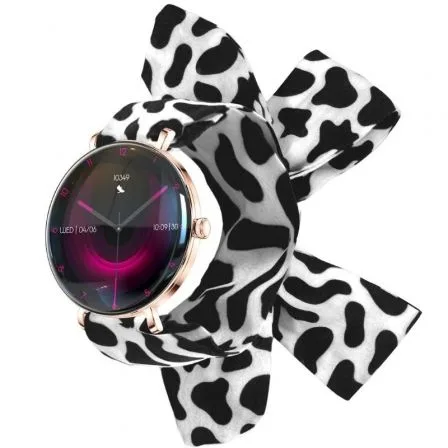 Forever Smartwatch Lucca SB-370/ Notificaciones/ Frecuencia Cardiaca/ Oro Rosa/ Incluye Correa Moteada