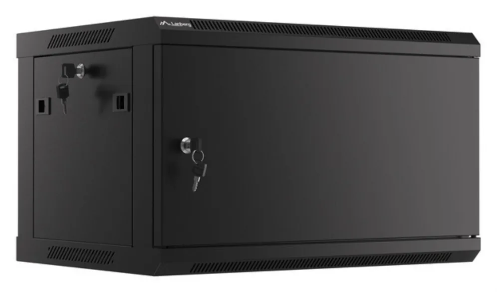 Armario lanberg mural rack 19 pulgadas 6u - 600x450 negro