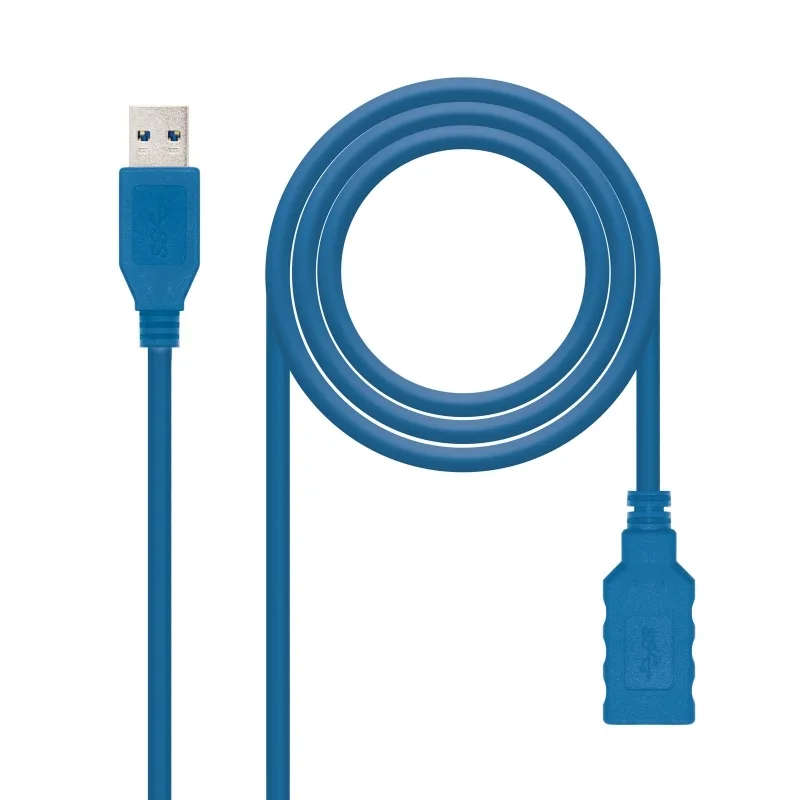 Nanocable Cable USB 3.0, A-M-A-H, Azul, 1 m
