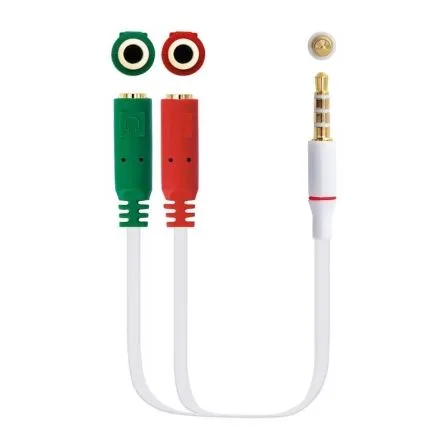 Cable audio 1 x 3.5mm a 2 x jack 3.5mm nanocable - macho - hembra - 20cm
