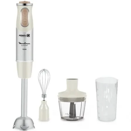 Batidora de mano Moulinex Quickchef/ 1000W/ 10 Velocidades/ Capacidad 800ml/ Incluye Varillas, Picadora y Vaso Medidor