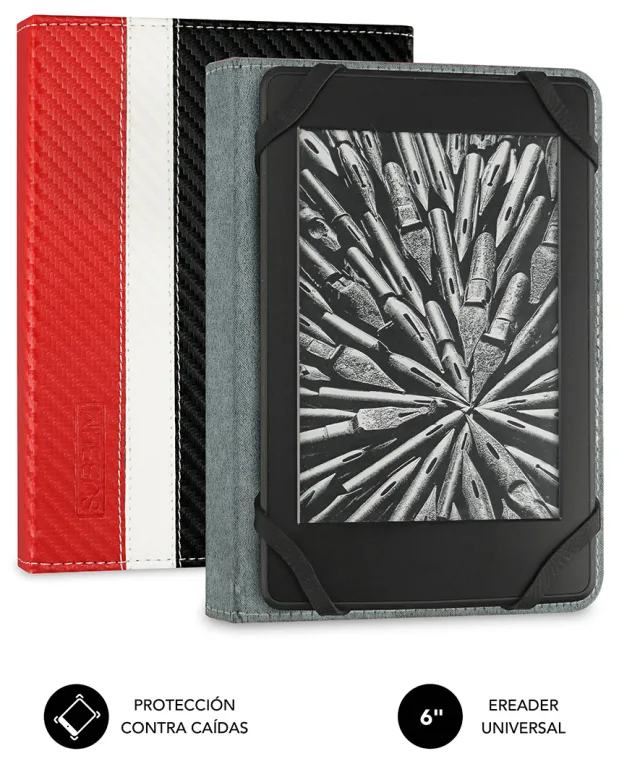 Funda subblim clever ebook case 6 pulgadas rojo - negro - blanco