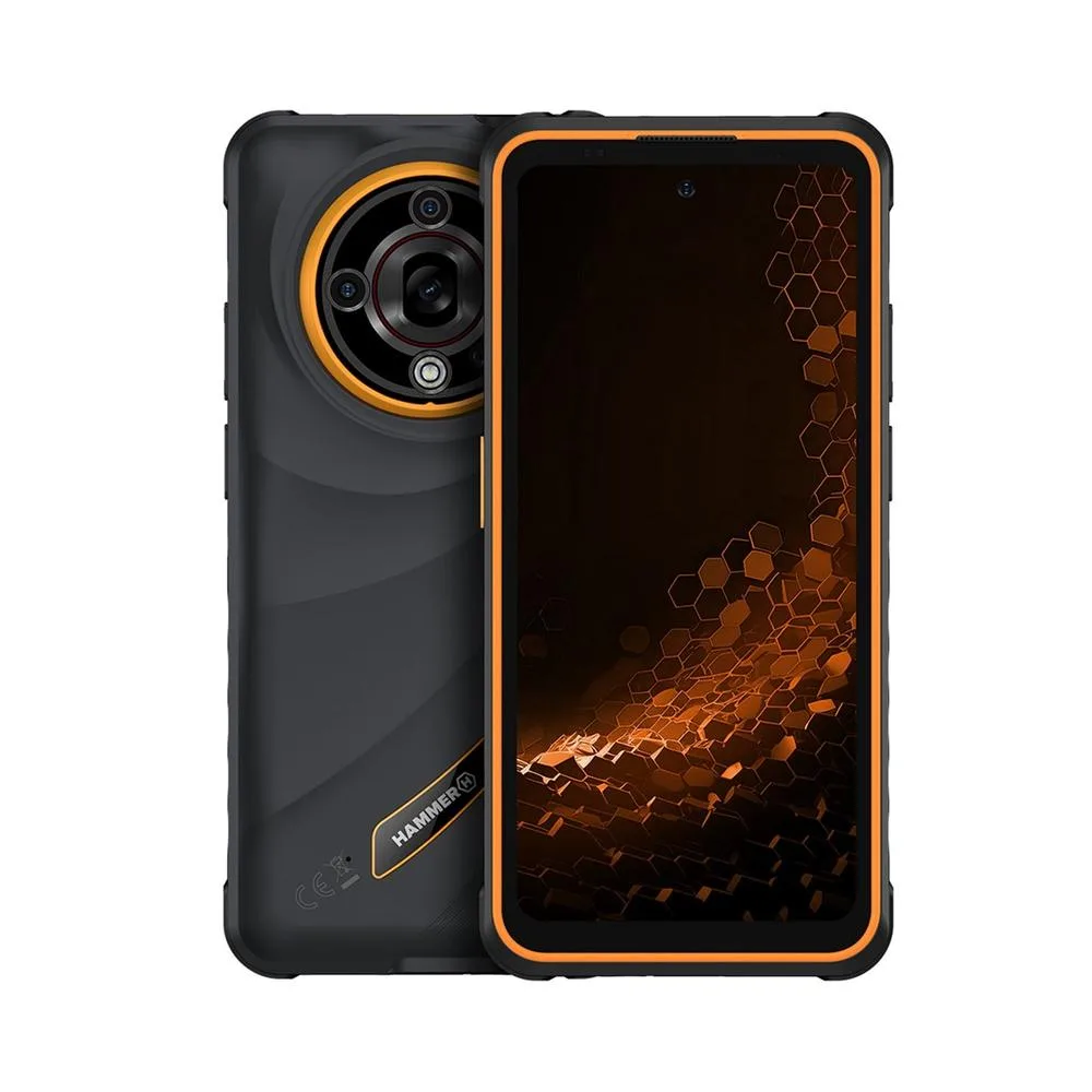 Movil rugerizado hammer iron 6 5g 8 - 256gb negro - naranja