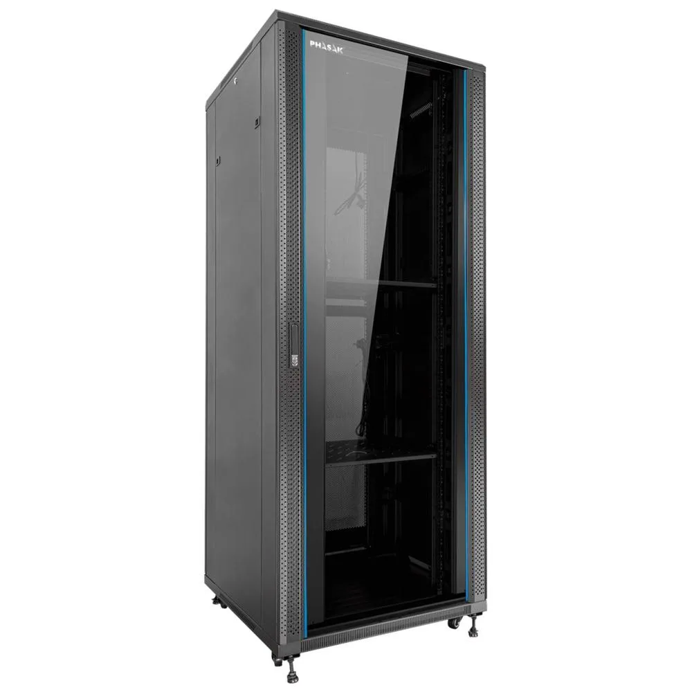 Armario rack de suelo 19 pulgadas phasak pro 37u negro 800x800 montado pho 8837
