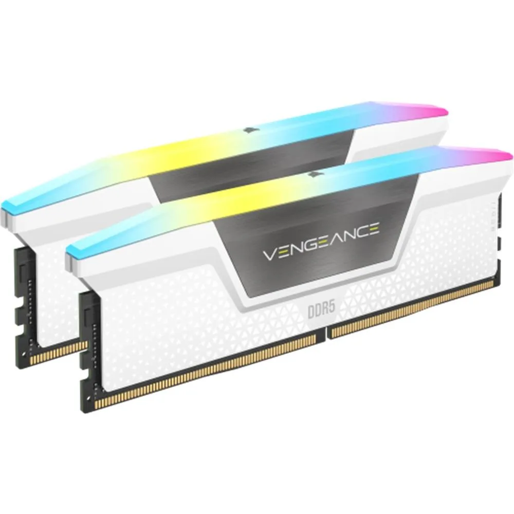 Memoria ram ddr5 32gb 2x16gb corsair vengeance rgb white - 6000mt - s - pc5 - 48000 - cl30