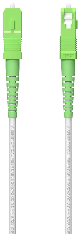 AISENS Cable Fibra Óptica Latiguillo G657A2 3.0 9/125 SMF Simplex CPR DCA LSZH, SC/APC-SC/APC, Blanco, 100 m