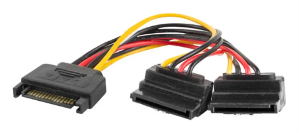Cable alimentacion lanberg sata macho - 2x sata hembra 15cm