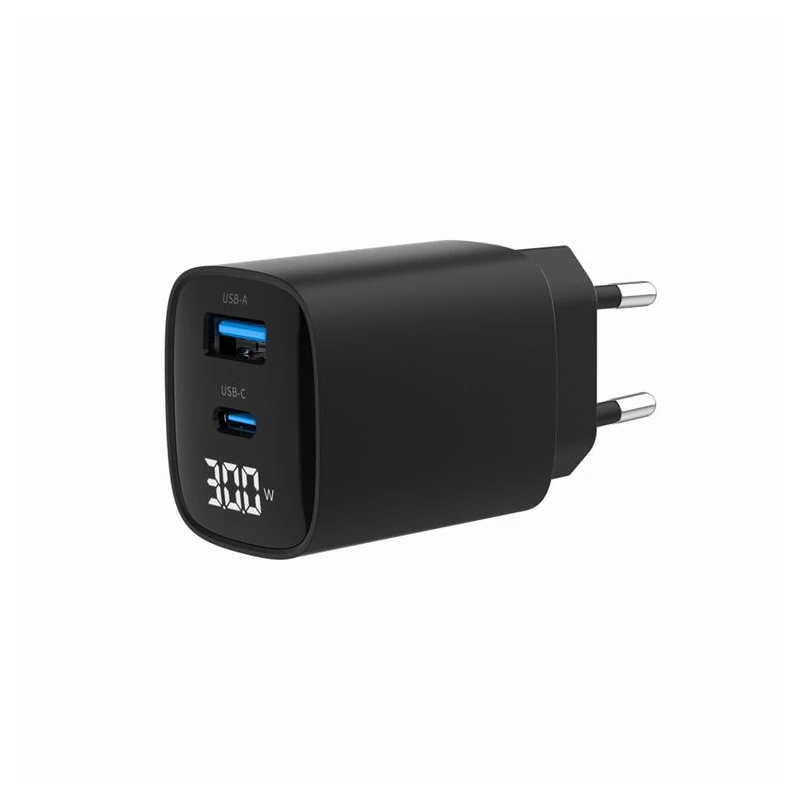 Gembird Cargador rápido USB de 2 puertos 30 W LCD