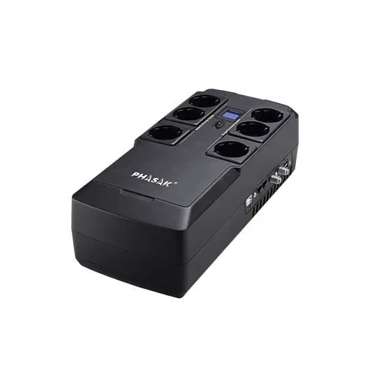 Sai ups phasak 800va interact kyptos ph 9478 s 3xschuko 3xsurge protect rj45 usb 0.8kva