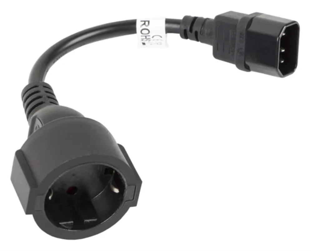 Cable lanberg adaptador iec 320 c14 - schuko cee7 hembra 20cm