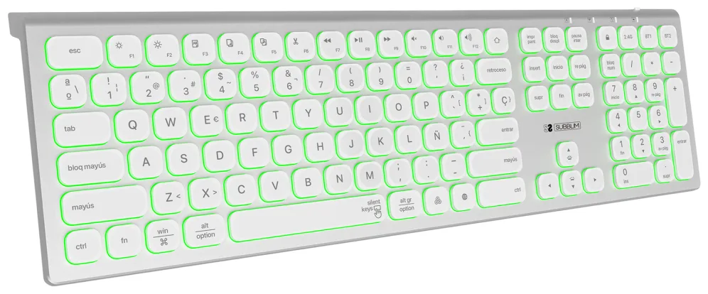 Teclado subblim master iluminado ext inalambrico