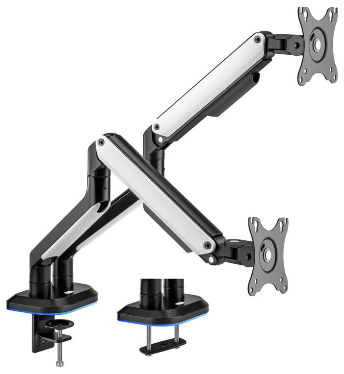 Soporte Gaming para 2 Monitores Aisens DT32TSR-297/ hasta 9kg/ con Iluminación RGB