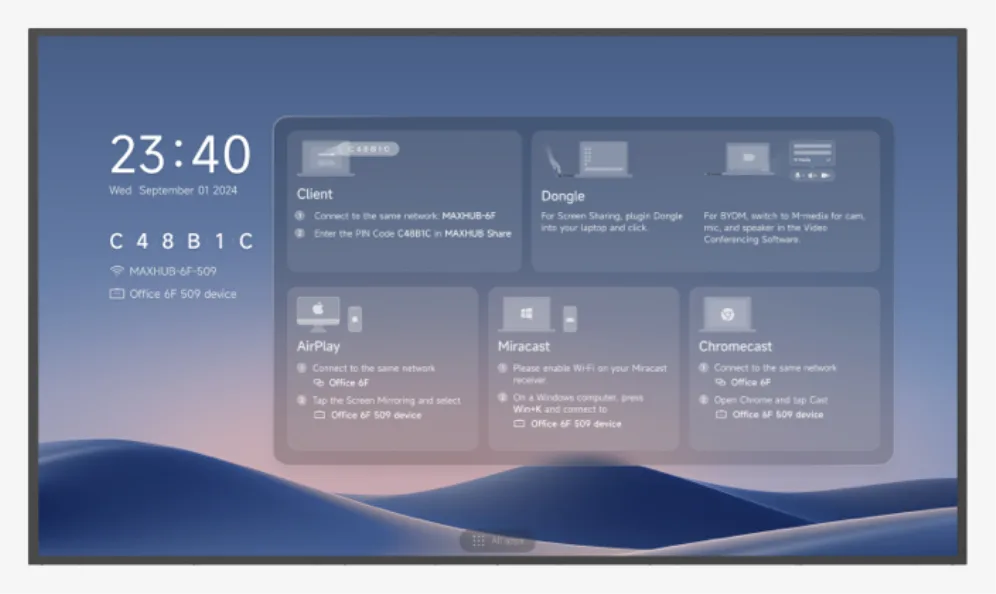 MAXHUB ND65CMB pantalla de señalización Pantalla plana para señalización digital 165,1 cm (65") LED Wifi 500 cd / m² 4K Ultra HD Negro Procesador incorporado Android 24/7