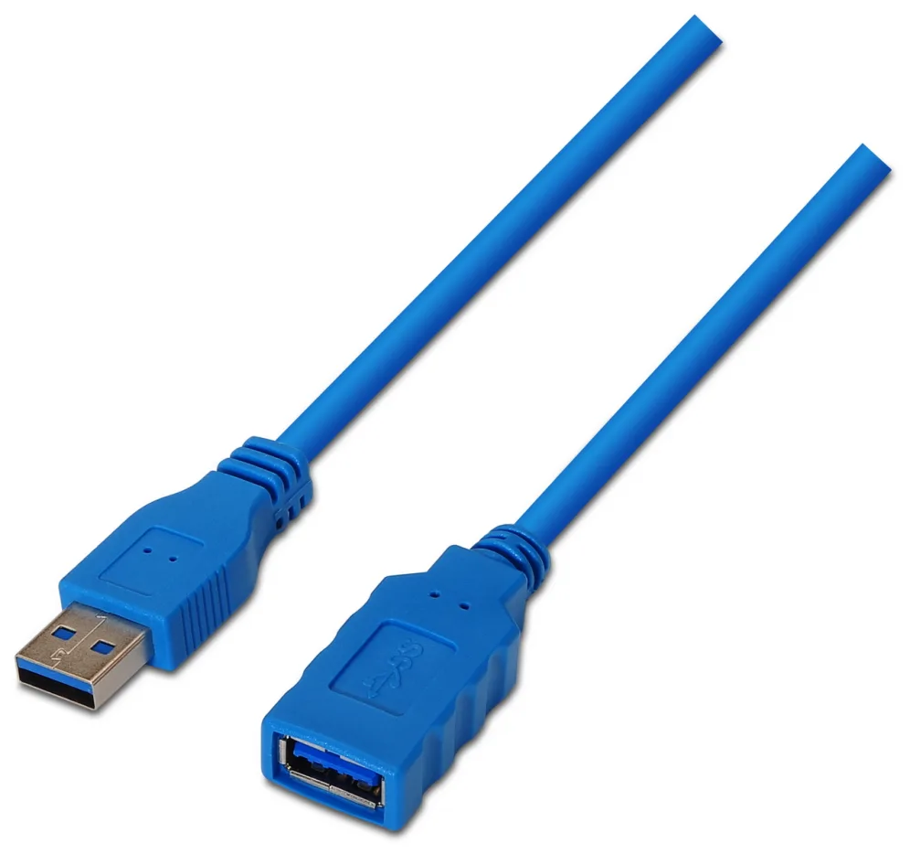 Cable Alargador USB 3.0 Aisens A105-0046/ USB Macho - USB Hembra/ Hasta 9W/ 625Mbps/ 2m/ Azul