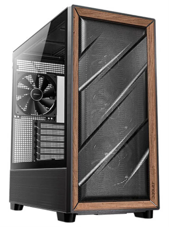 Caja ordenador gaming antec flux atx plastico negro