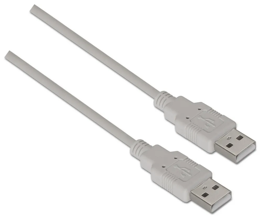Cable USB 2.0 Aisens A101-0021/ USB Macho - USB Macho/ 1m/ Beige