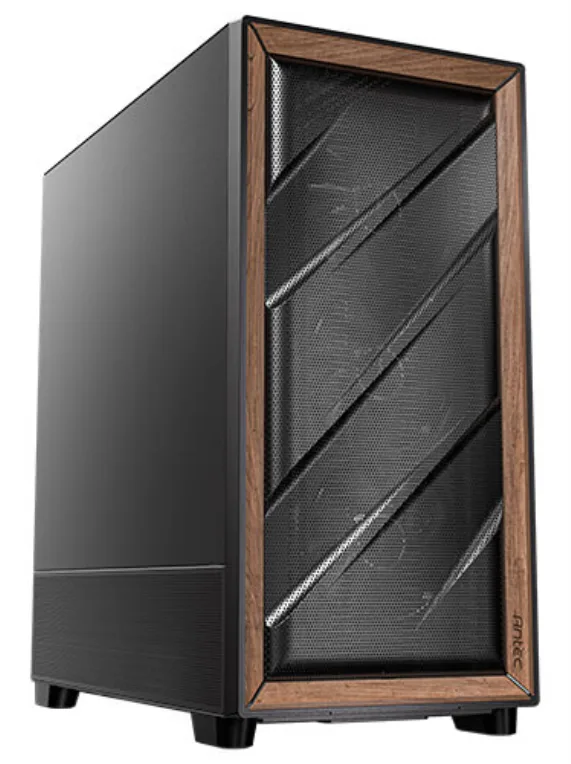 Caja ordenador gaming antec flux se atx wood negra
