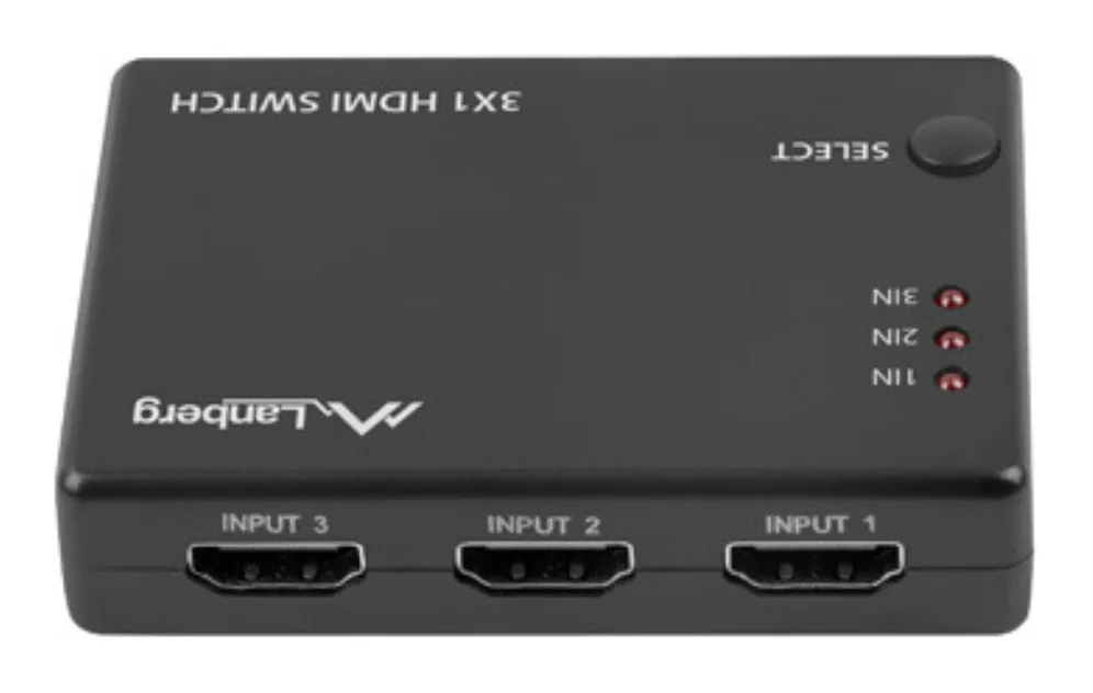 Switch video lanberg 4k - 3 x hdmi - micro usb - negro - control remoto