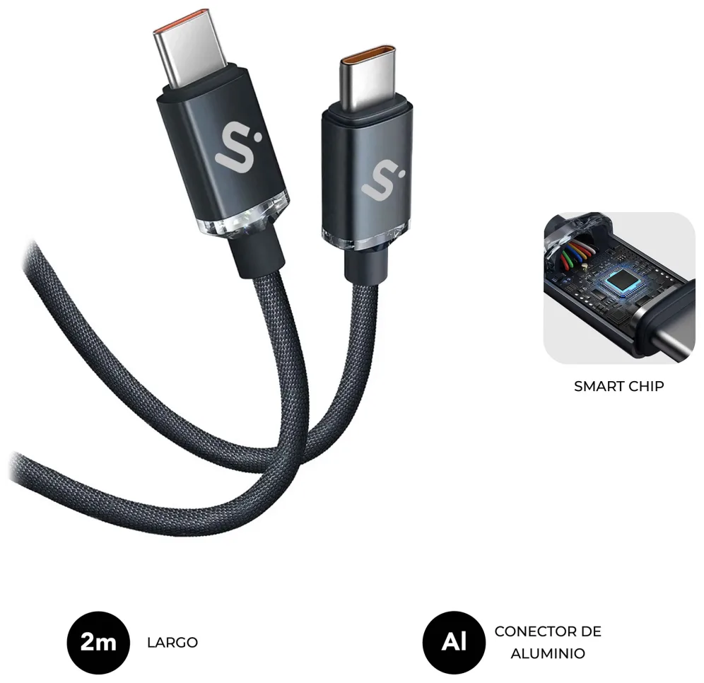 SUBBLIM CABLE OPTIMUS 60W C-C 2m BLACK