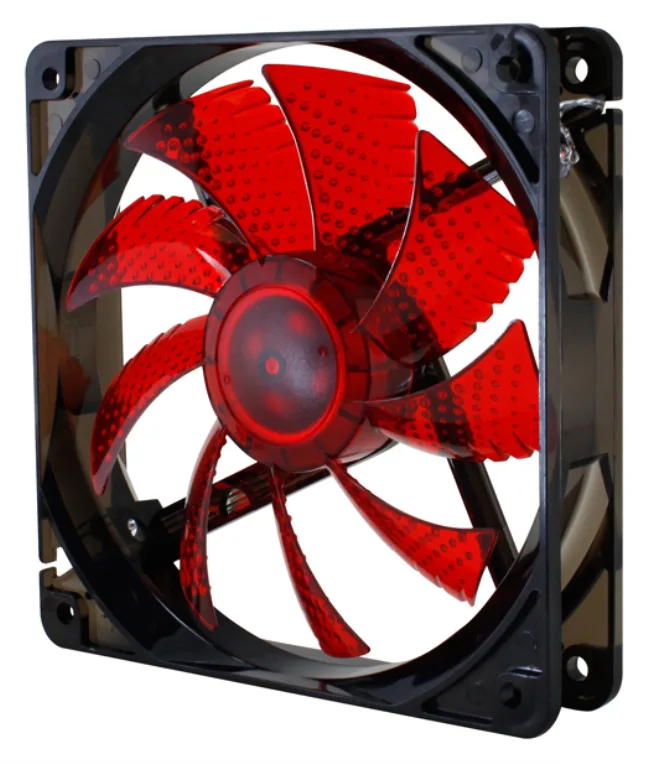NOX Coolfan NXCFAN120LR sistema de refrigeración para ordenador Carcasa del ordenador Ventilador 12 cm Negro, Rojo