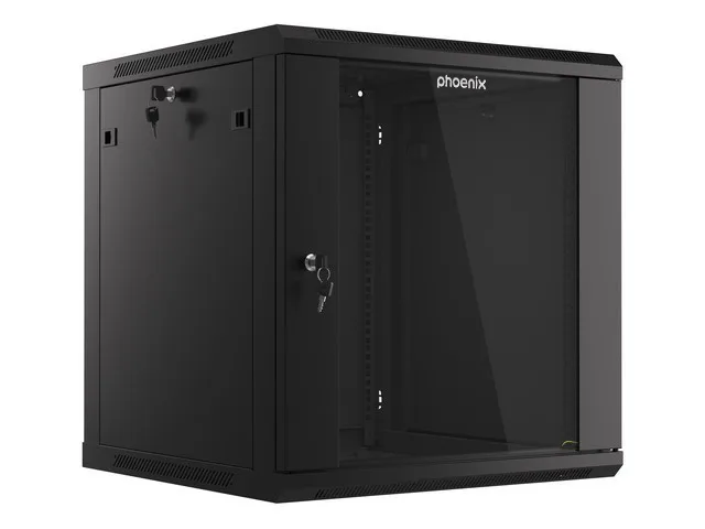 Armario rack phoenix 12u 600x600x640 auto - ensamblado 19'' hasta 60 kg negro
